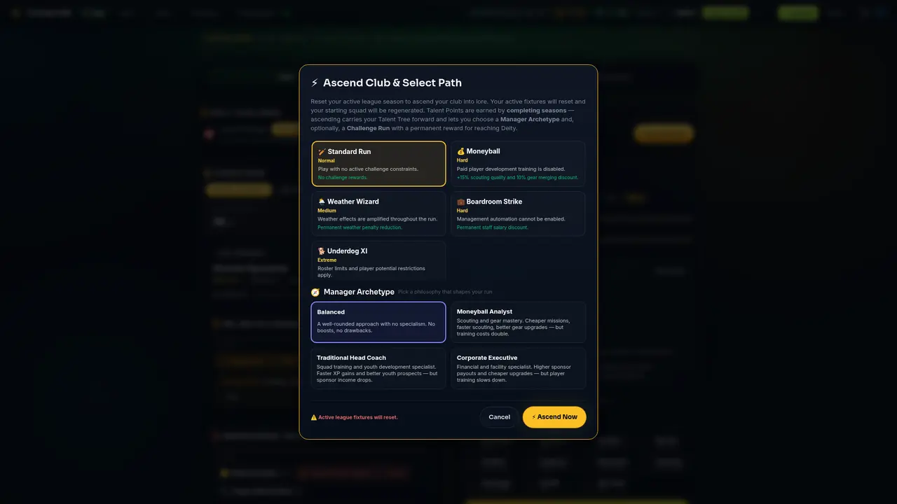 Cricket Idle Ascend prestige screen with ascension layers